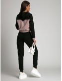 Black and beige tracksuit set with a shimmering stripe FI612 - Online store - Boutique